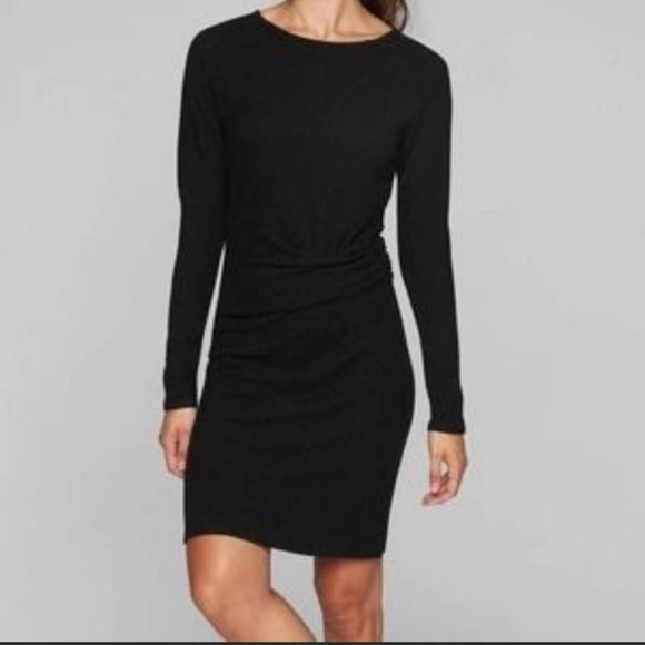 Athleta Dresses & Skirts - Athleta Solitude Knit Sweatshirt Dress * Black * XS